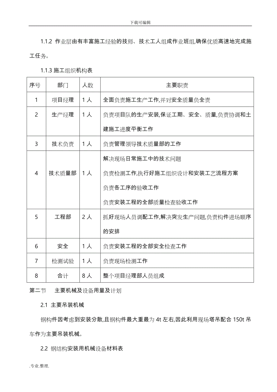 H座钢梁吊装工程施工设计方案_第4页