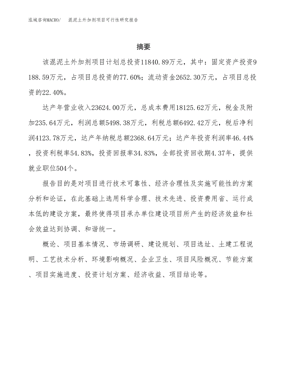 混泥土外加剂项目可行性研究报告模板及范文.docx_第2页