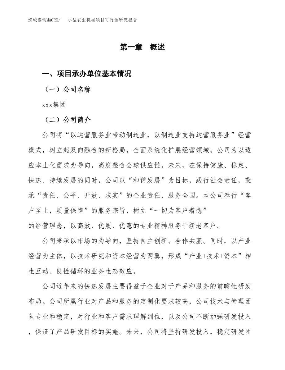 小型农业机械项目可行性研究报告模板及范文.docx_第5页