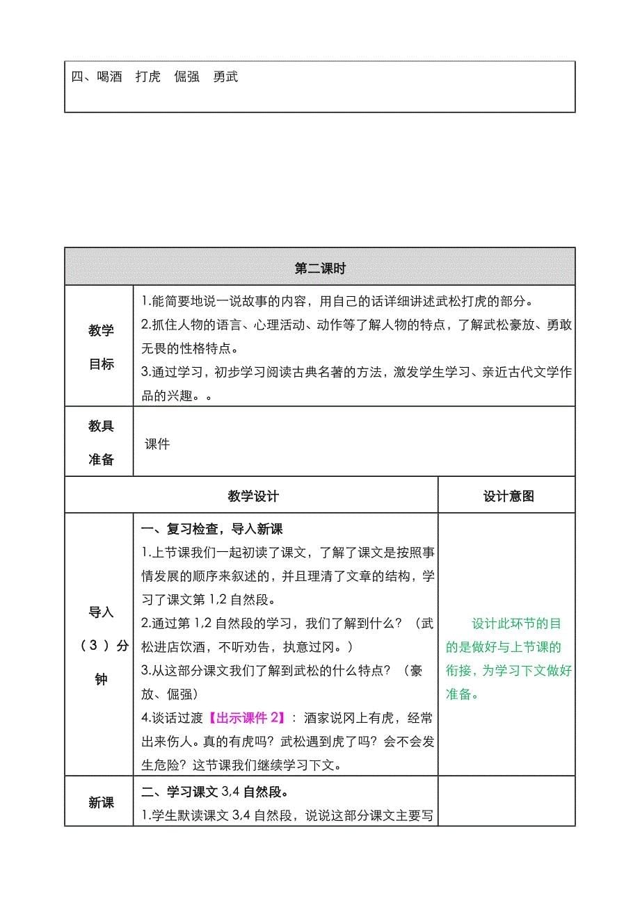 部编语文五年级下册6 景阳冈教案_第5页