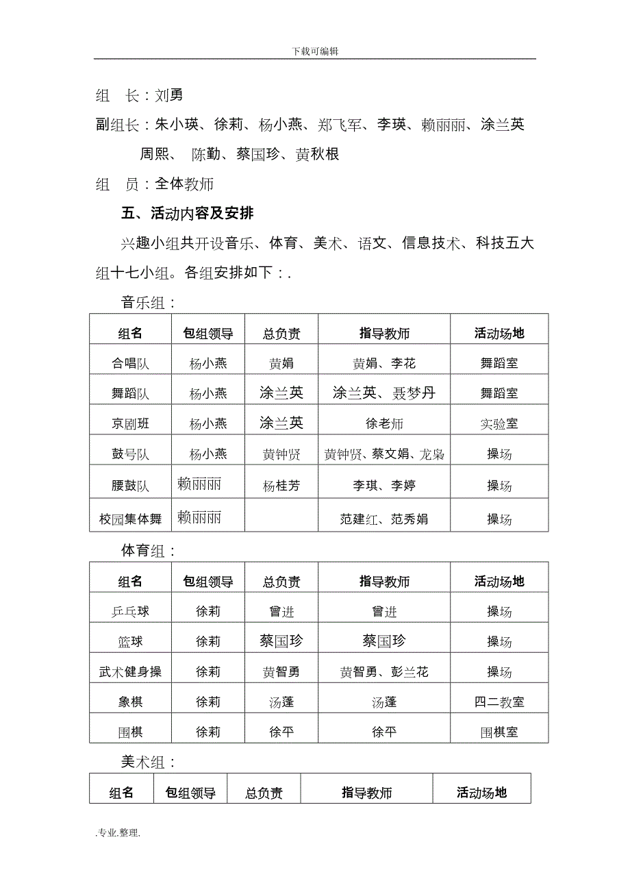 剑光中心小学课外兴趣小组活动实施计划方案_第2页