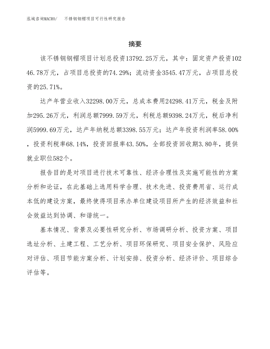 不锈钢钢帽项目可行性研究报告模板及范文.docx_第2页