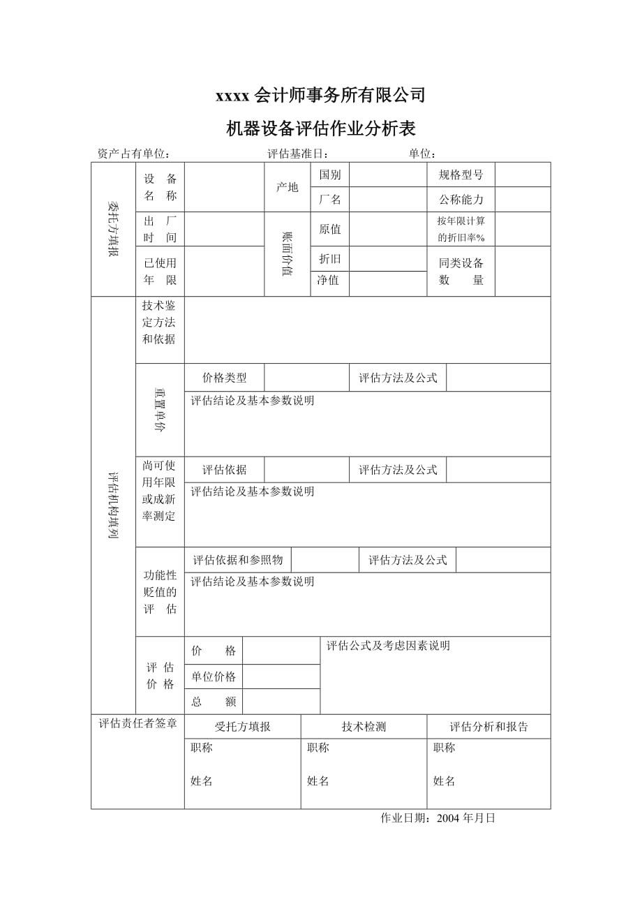 机器设备作业分析表_第1页