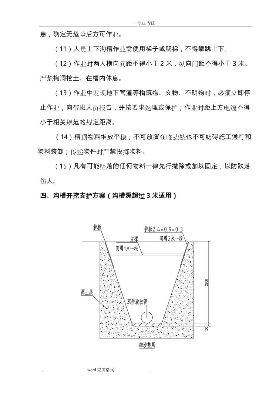 管沟开挖安全专项工程施工设计方案_第5页