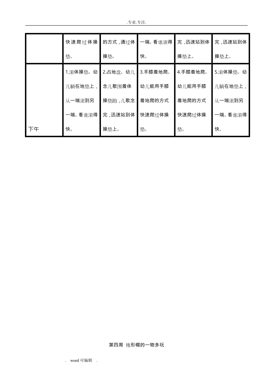 小班一物多玩上学期表格模板_第3页