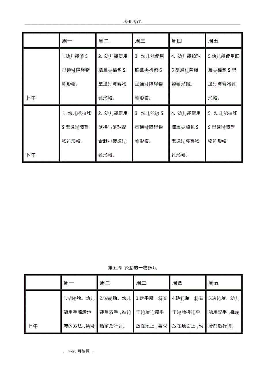 小班一物多玩上学期表格模板_第4页