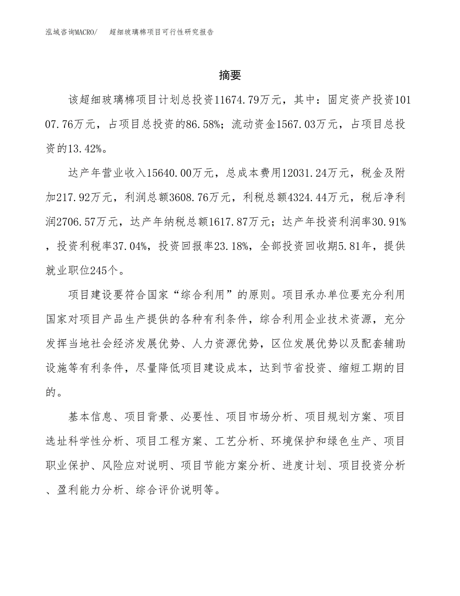 超细玻璃棉项目可行性研究报告模板及范文.docx_第2页