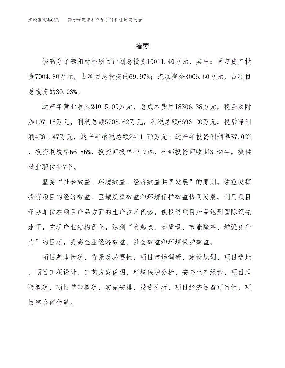 高分子遮阳材料项目可行性研究报告模板及范文.docx_第2页