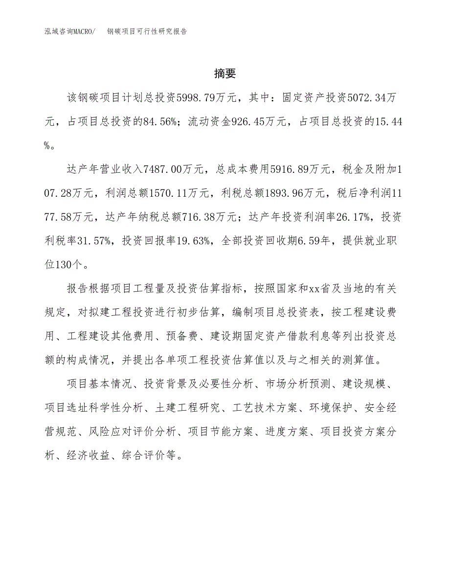 钢碳项目可行性研究报告模板及范文.docx_第2页