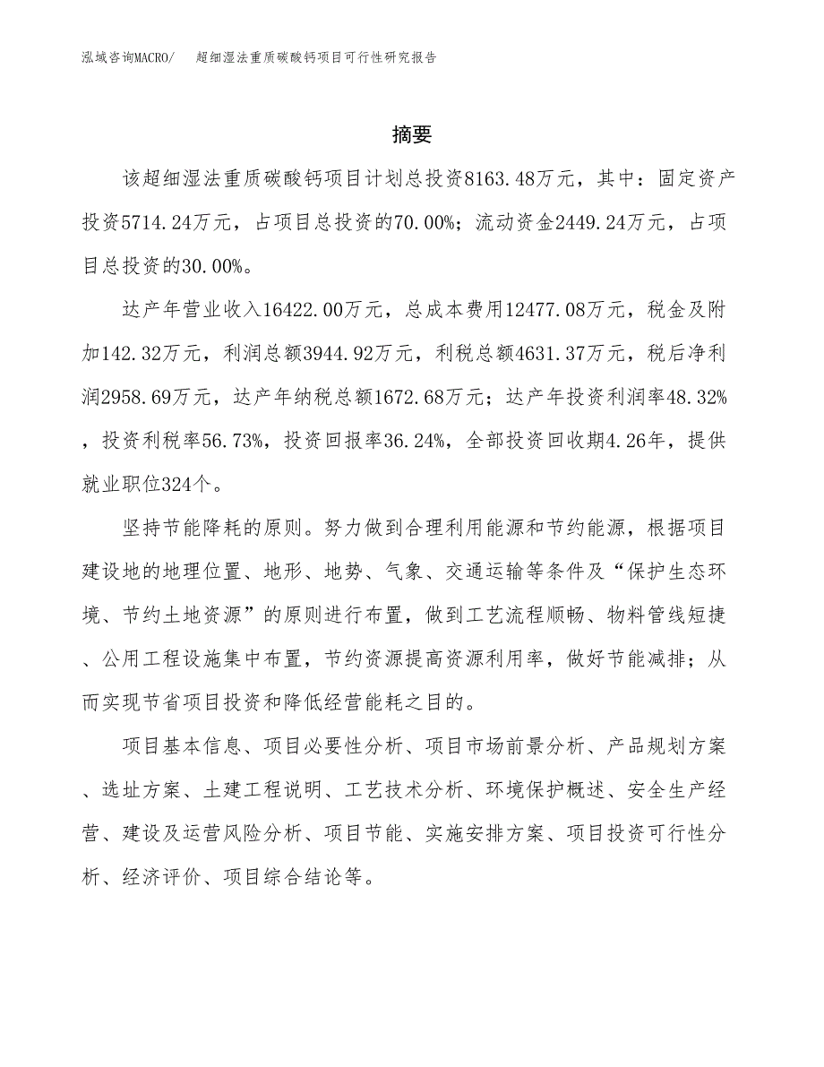 超细湿法重质碳酸钙项目可行性研究报告模板及范文.docx_第2页