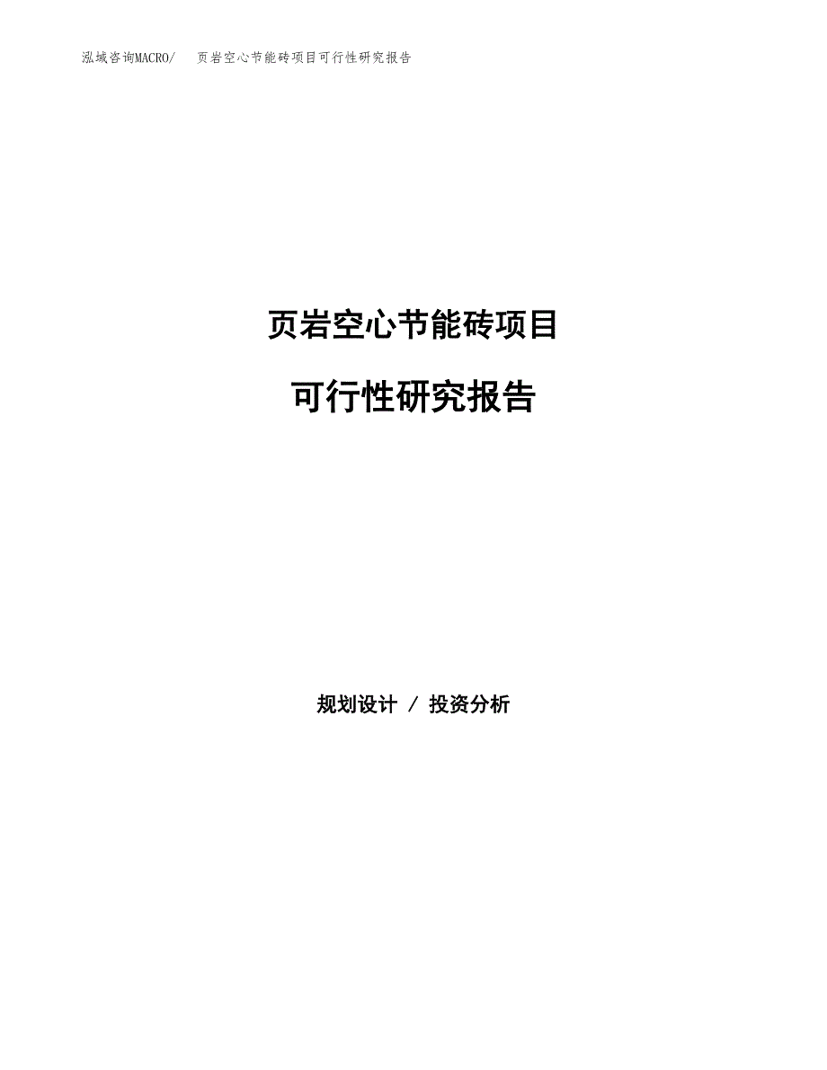 页岩空心节能砖项目可行性研究报告模板及范文.docx_第1页