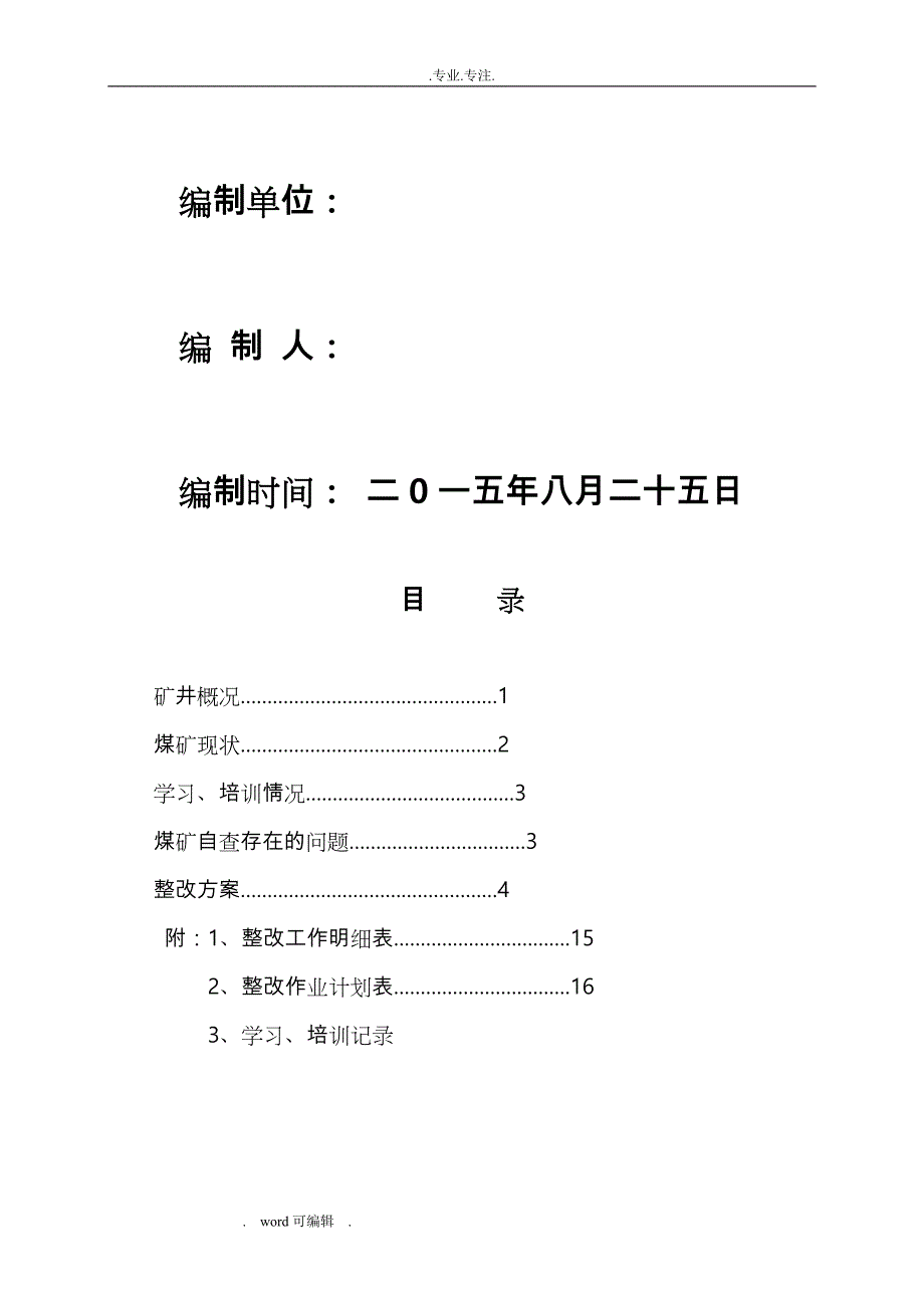 煤矿停产整顿工作实施方案_第2页