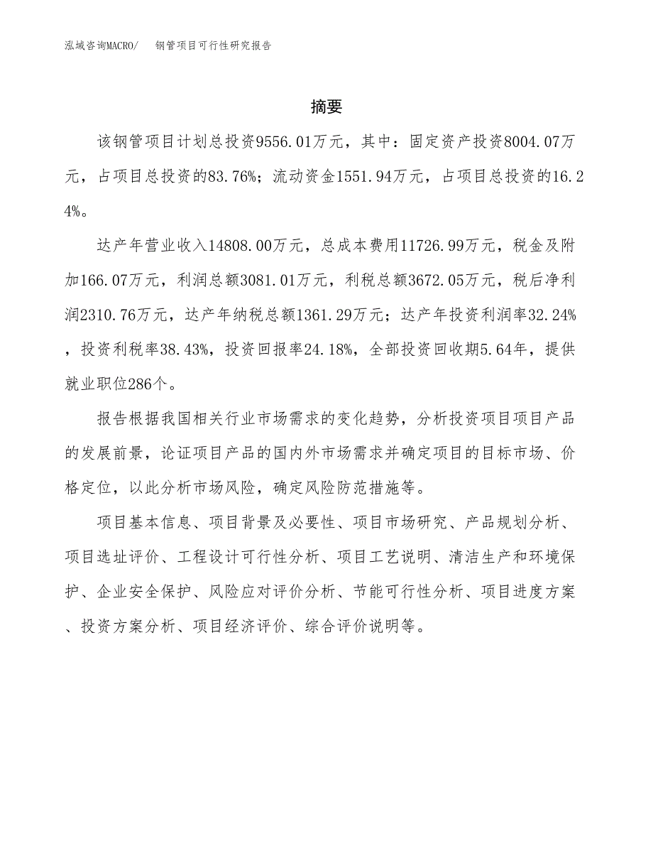 钢管项目可行性研究报告模板及范文.docx_第2页