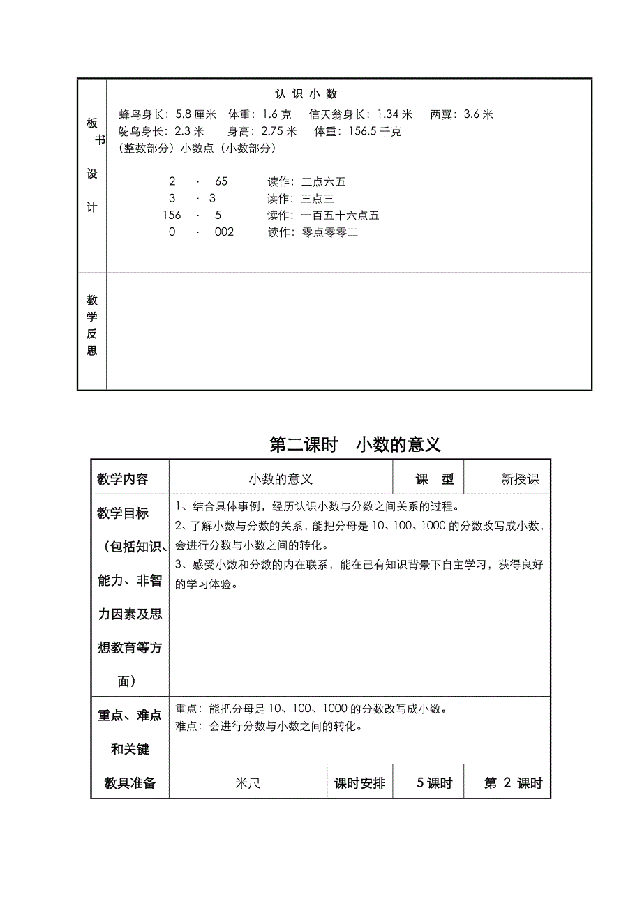 冀教版四年级数学下册第六单元小数的认识_第4页