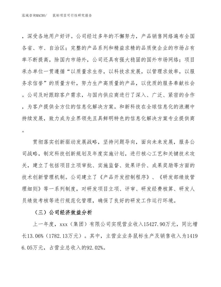 鼠标项目可行性研究报告模板及范文.docx_第5页