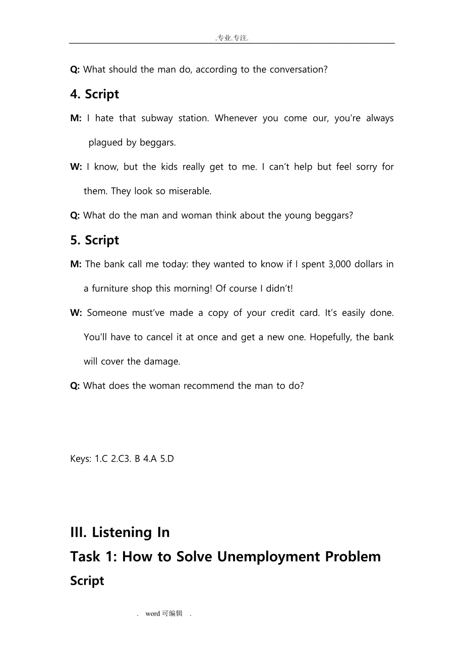 新视野英语视听说教程3答案Unit6_第2页