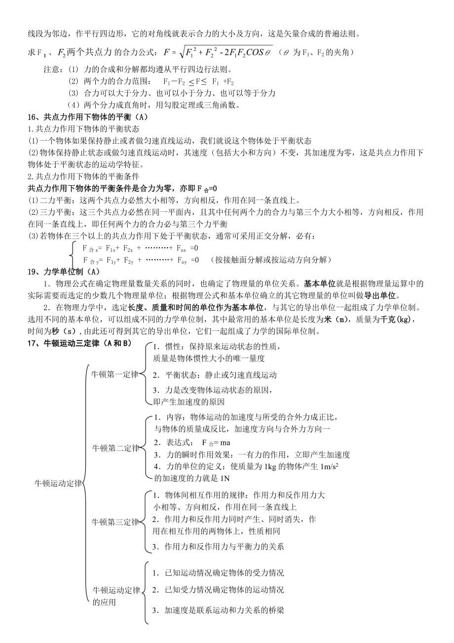 教科版高中物理必修1知识点_第4页