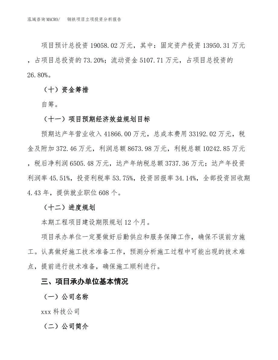 钢铁项目立项投资分析报告_第4页