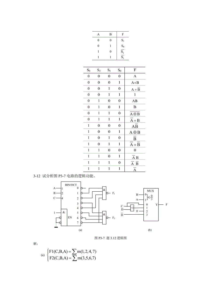 数电第3章习题解答_第3页