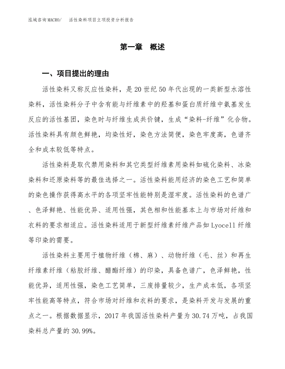 活性染料项目立项投资分析报告_第2页