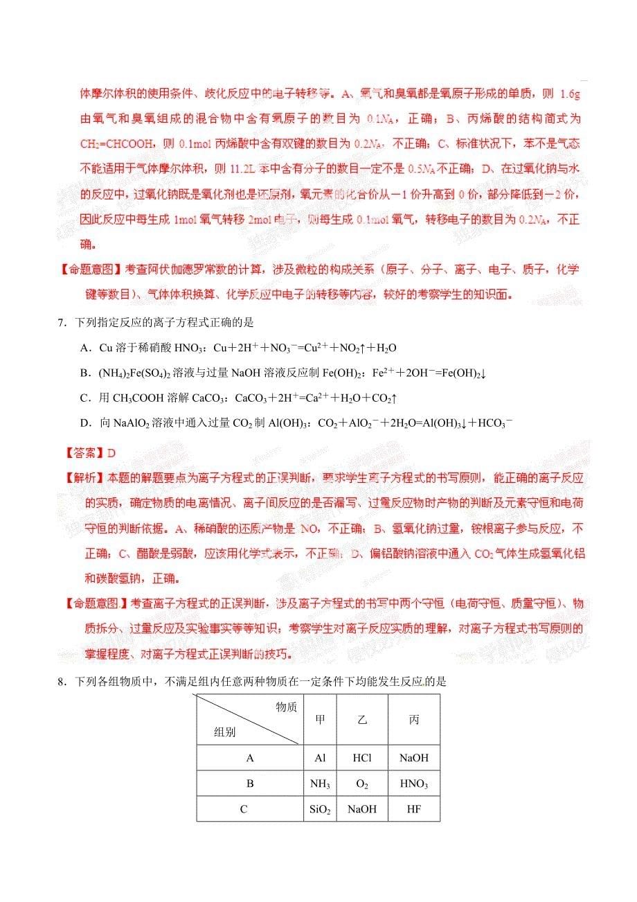 2014年高考江苏卷化学试题解析（精编版）（解析版） (3).doc_第5页