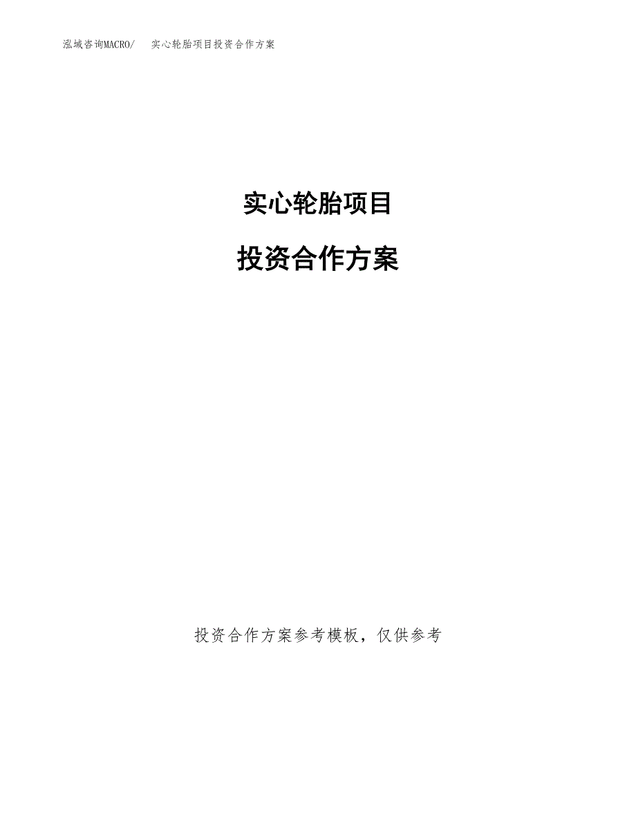 实心轮胎项目投资合作方案(模板及范文).docx_第1页