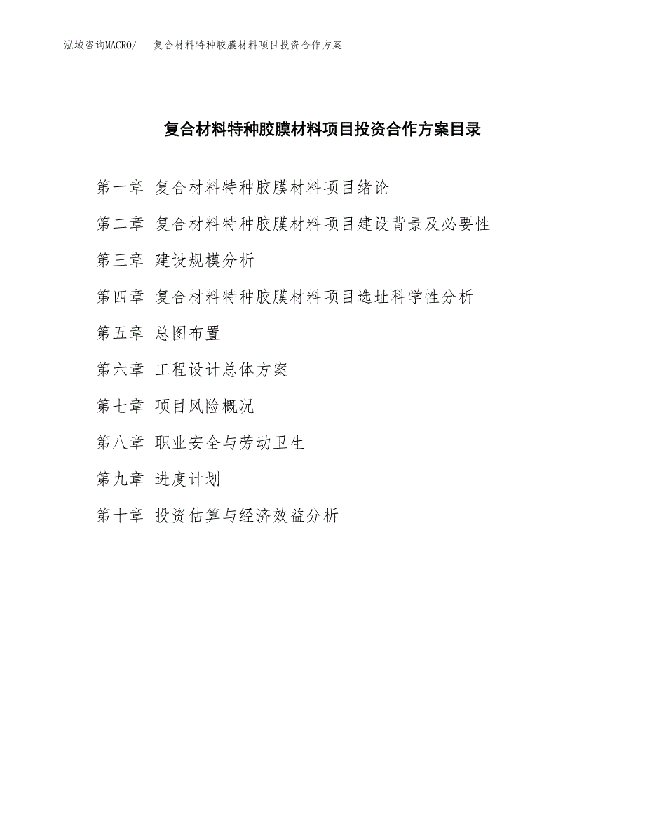 复合材料特种胶膜材料项目投资合作方案(模板及范文).docx_第3页