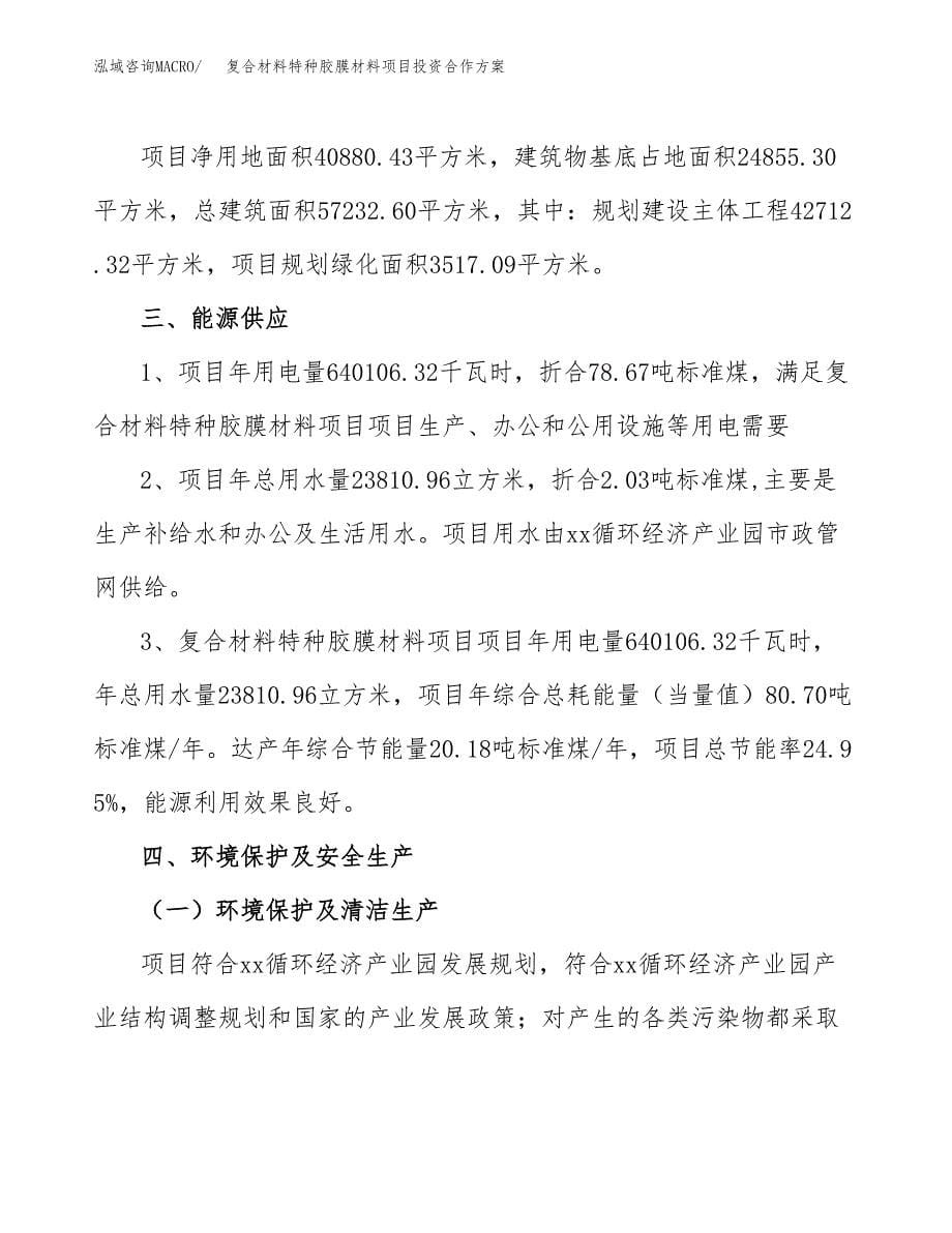 复合材料特种胶膜材料项目投资合作方案(模板及范文).docx_第5页