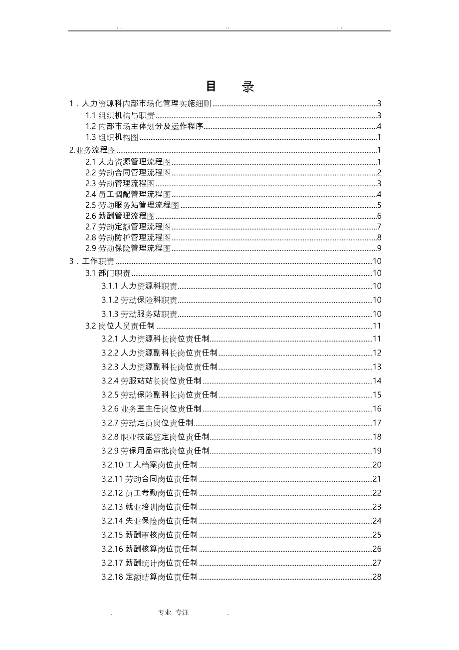 人力资源科内部市场化管理手册范本_第3页