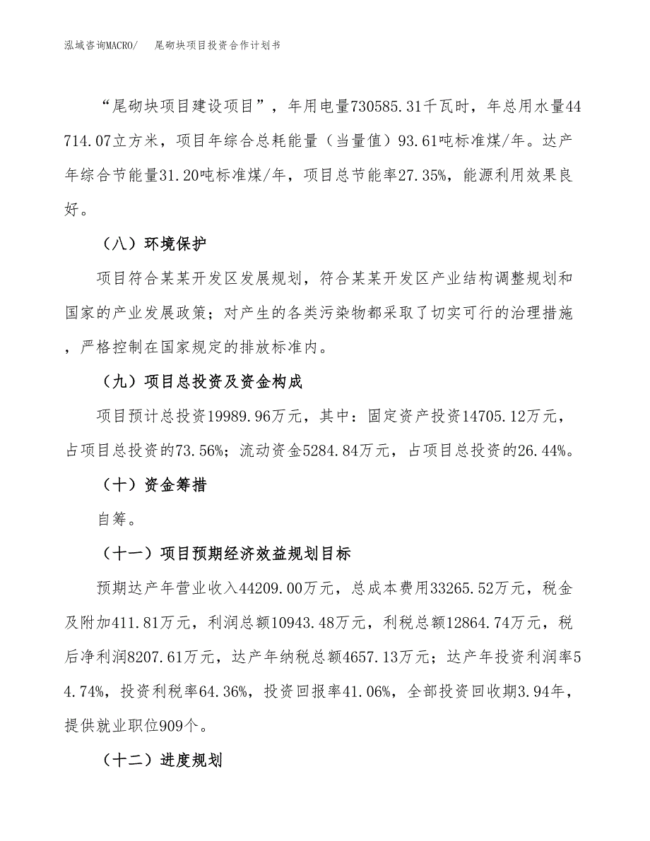 尾砌块项目投资合作计划书模板.docx_第4页