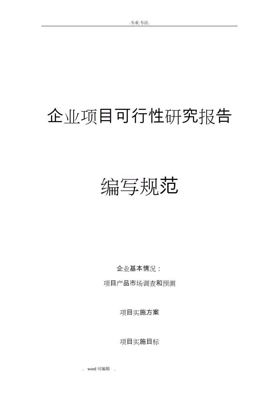 企业项目可行性实施计划书范本_第1页