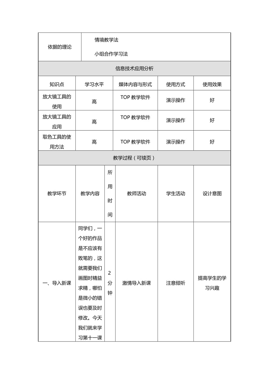 五年级下信息技术教学设计图形的精加工吉教版_第2页