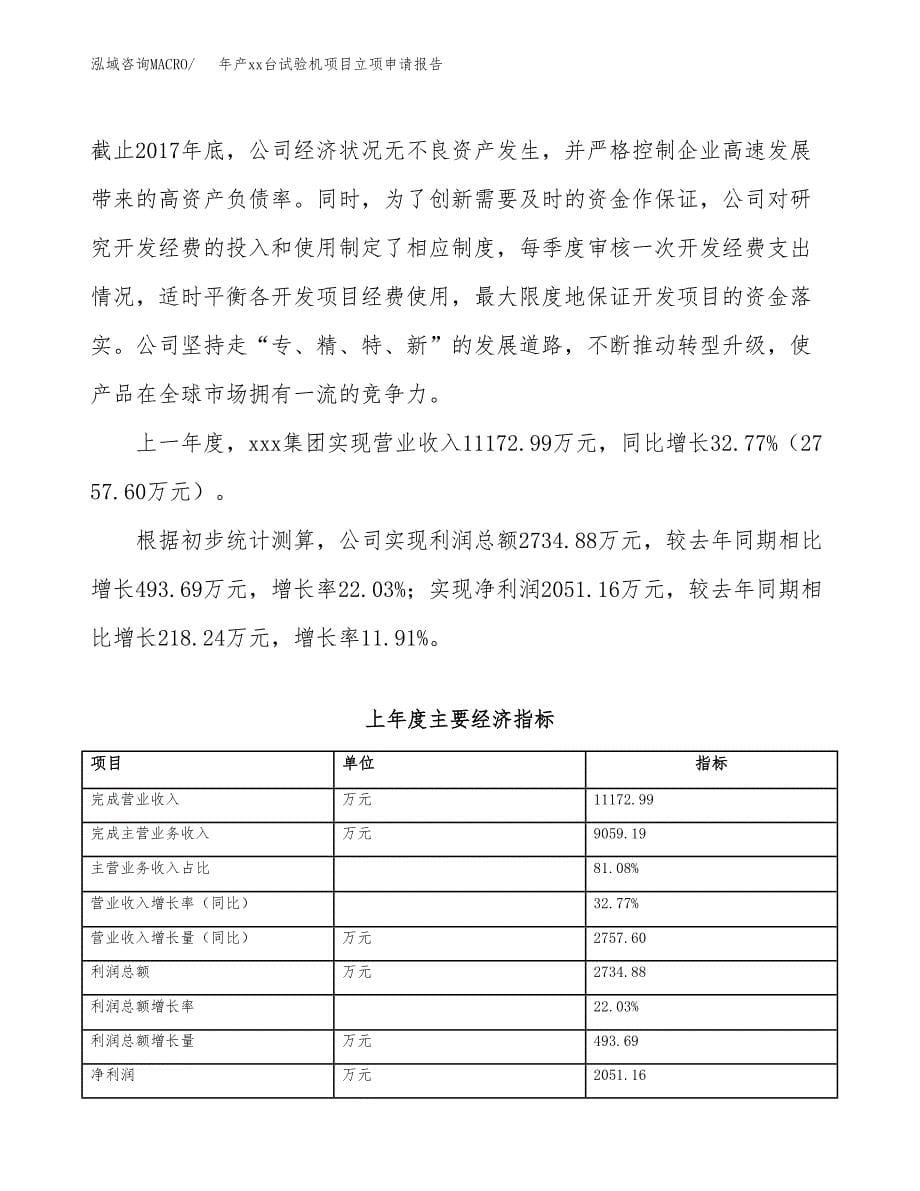 年产xx台试验机项目立项申请报告_第5页