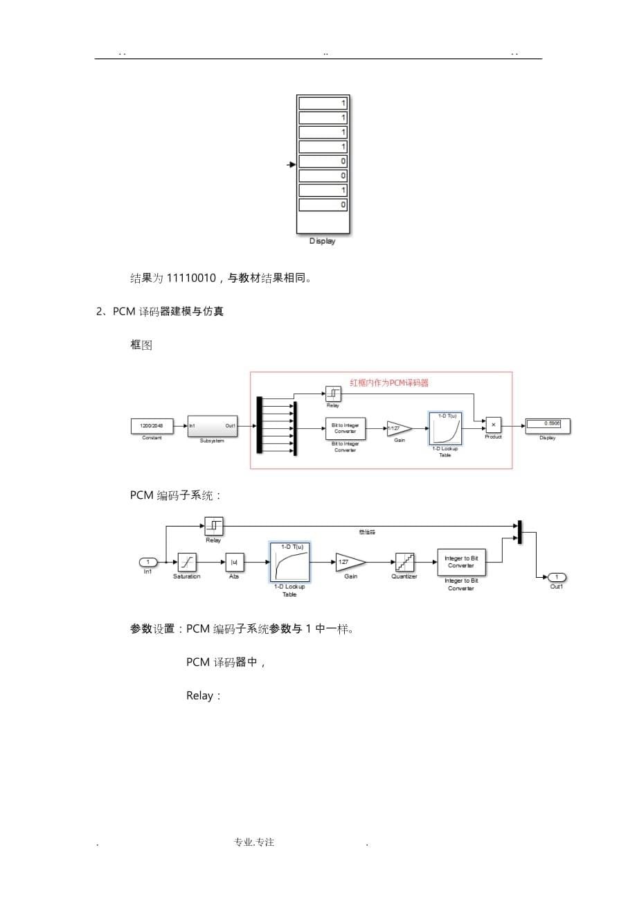 实验二模拟信号数字化传输系统的建模与分析报告_第5页