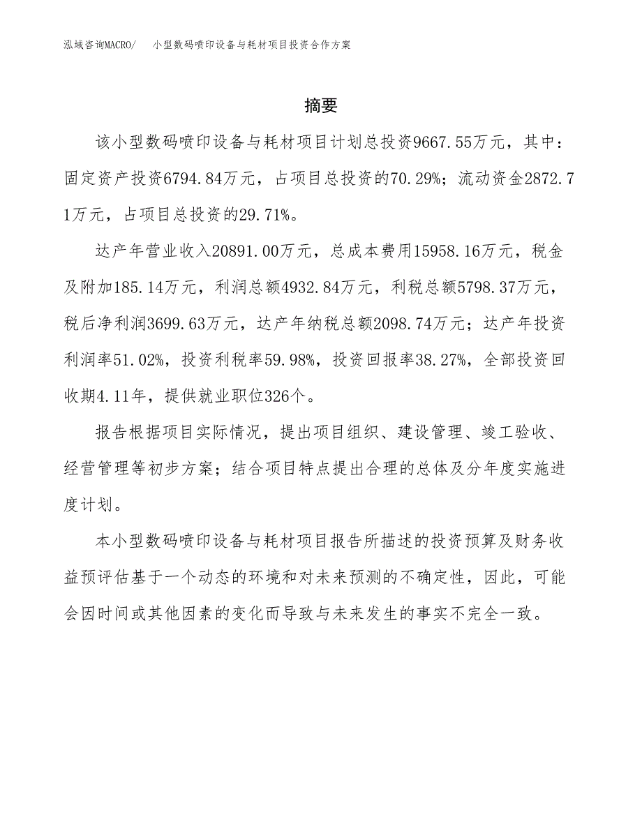 小型数码喷印设备与耗材项目投资合作方案(模板及范文).docx_第2页