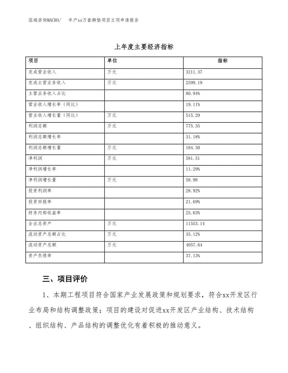 年产xx万套脚垫项目立项申请报告_第5页