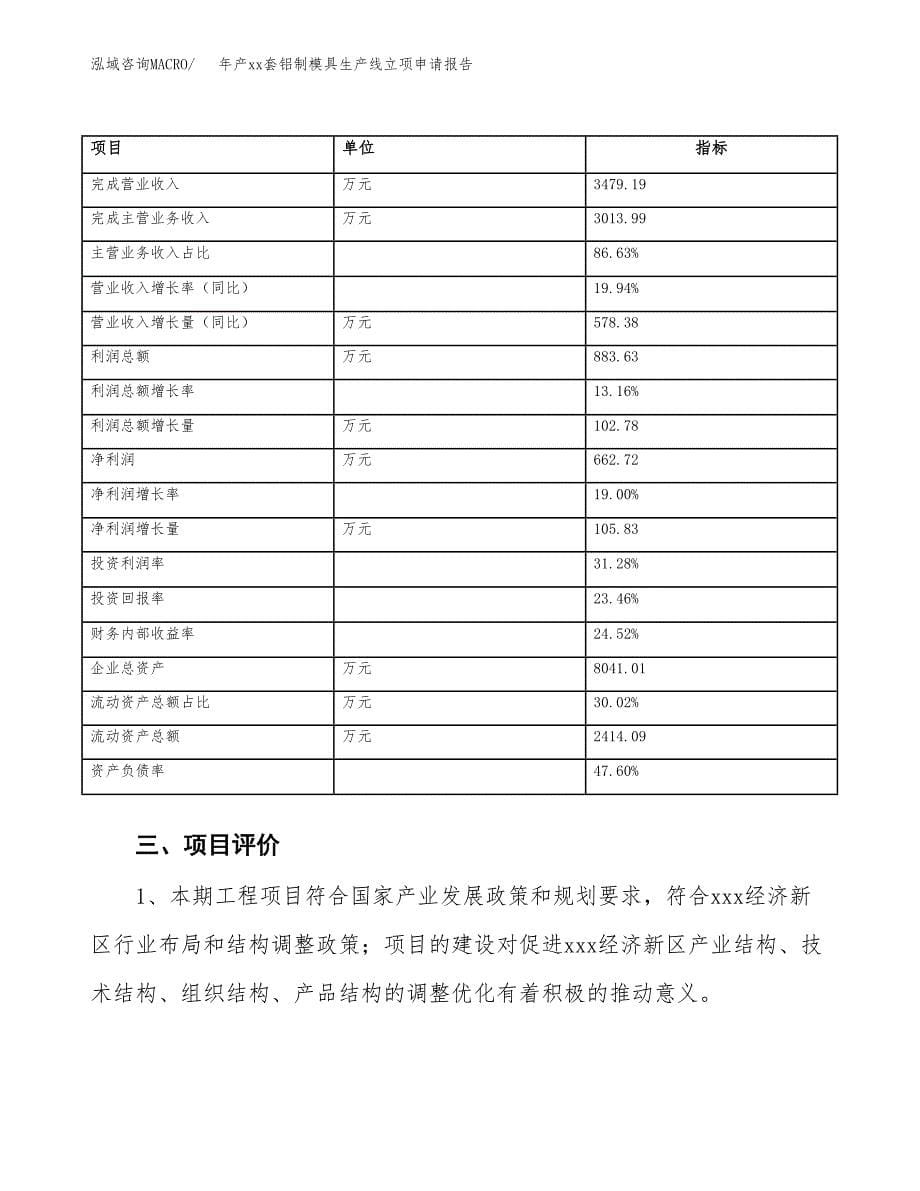 年产xx套铝制模具生产线立项申请报告_第5页