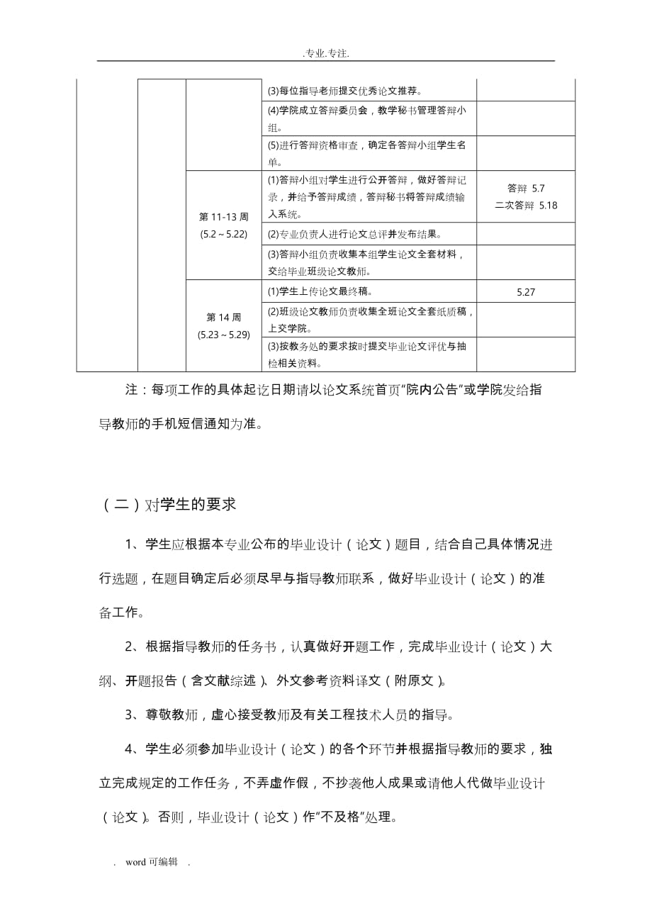 毕业论文环节计划安排与对学生的要求内容_第3页