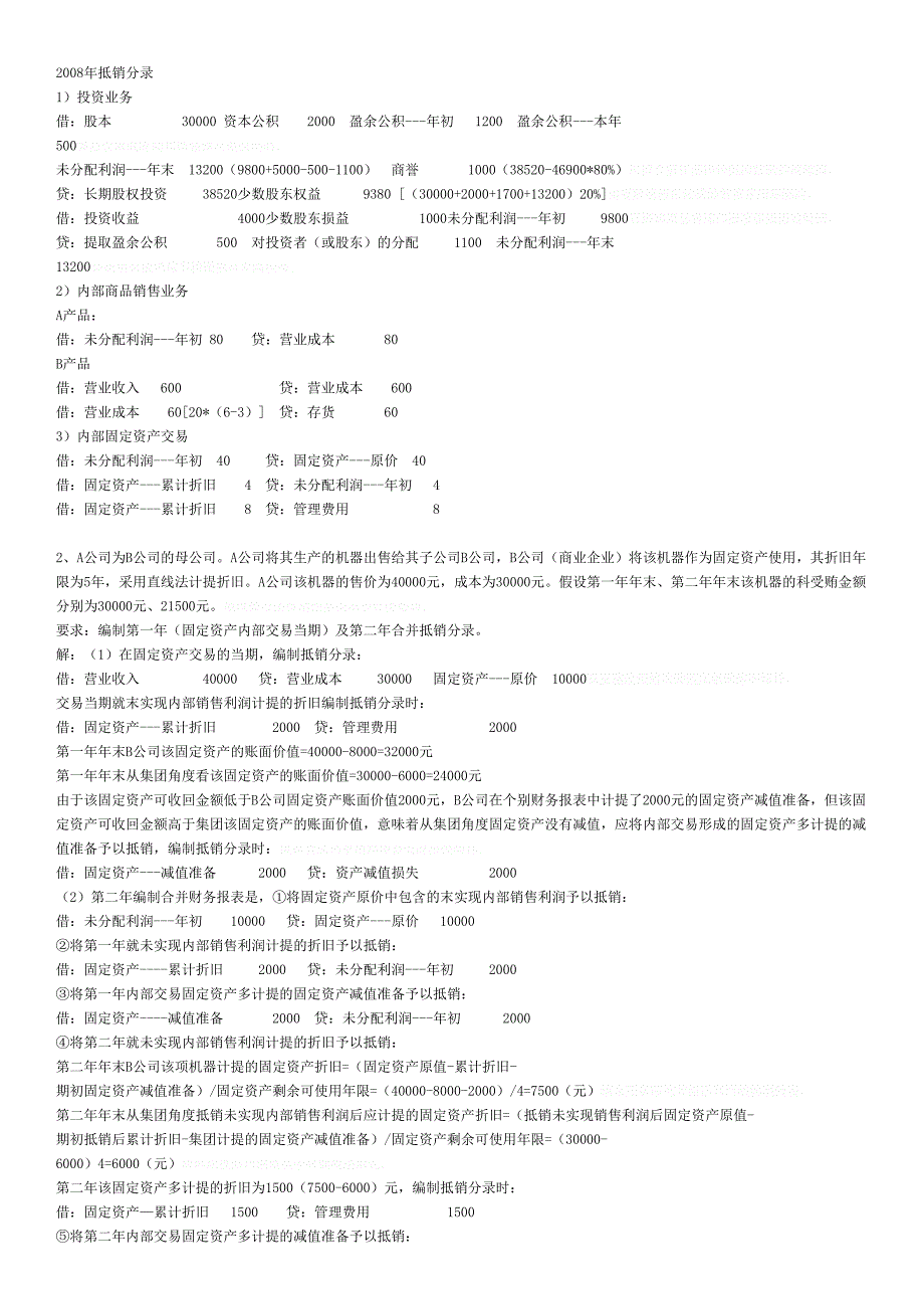 电大高级财务会计题库(实物题)_第2页