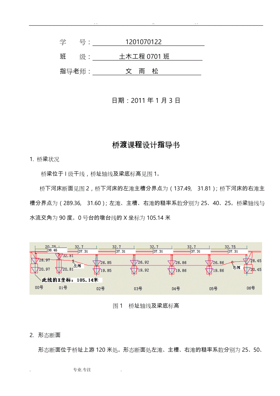 桥涵水文课程设计(桥渡课程设计)_ 中南土木_第2页