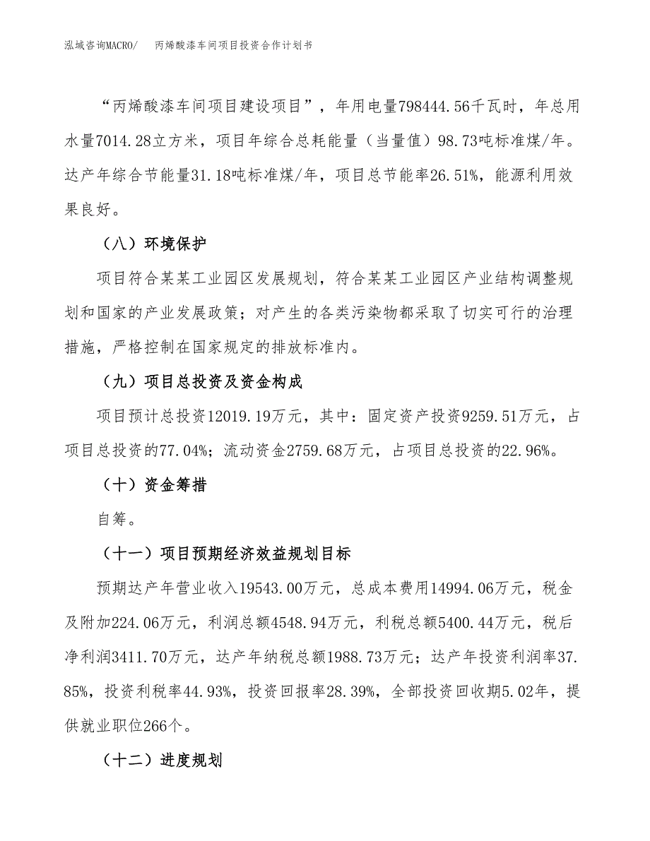 丙烯酸漆车间项目投资合作计划书模板.docx_第4页