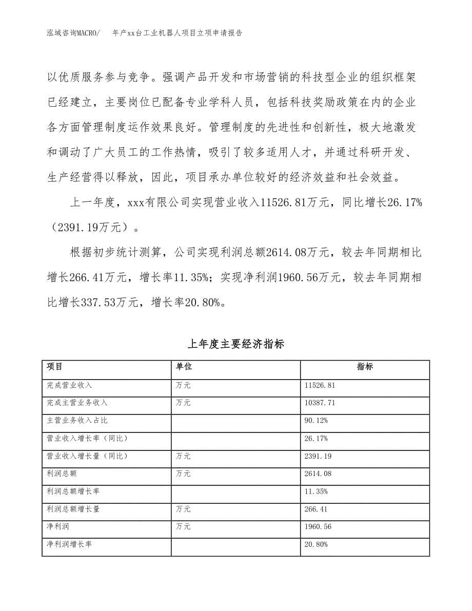 年产xx台工业机器人项目立项申请报告_第5页