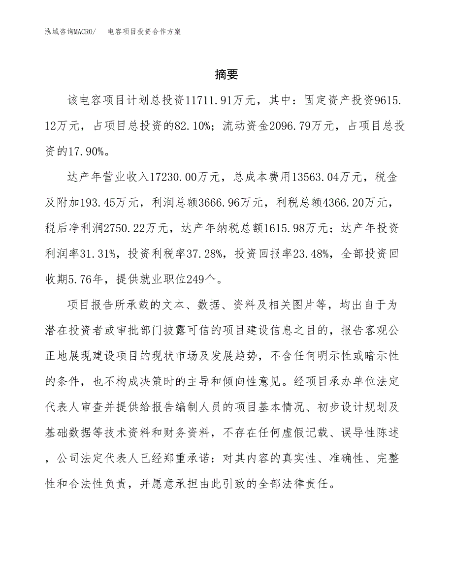 电容项目投资合作方案(模板及范文).docx_第2页