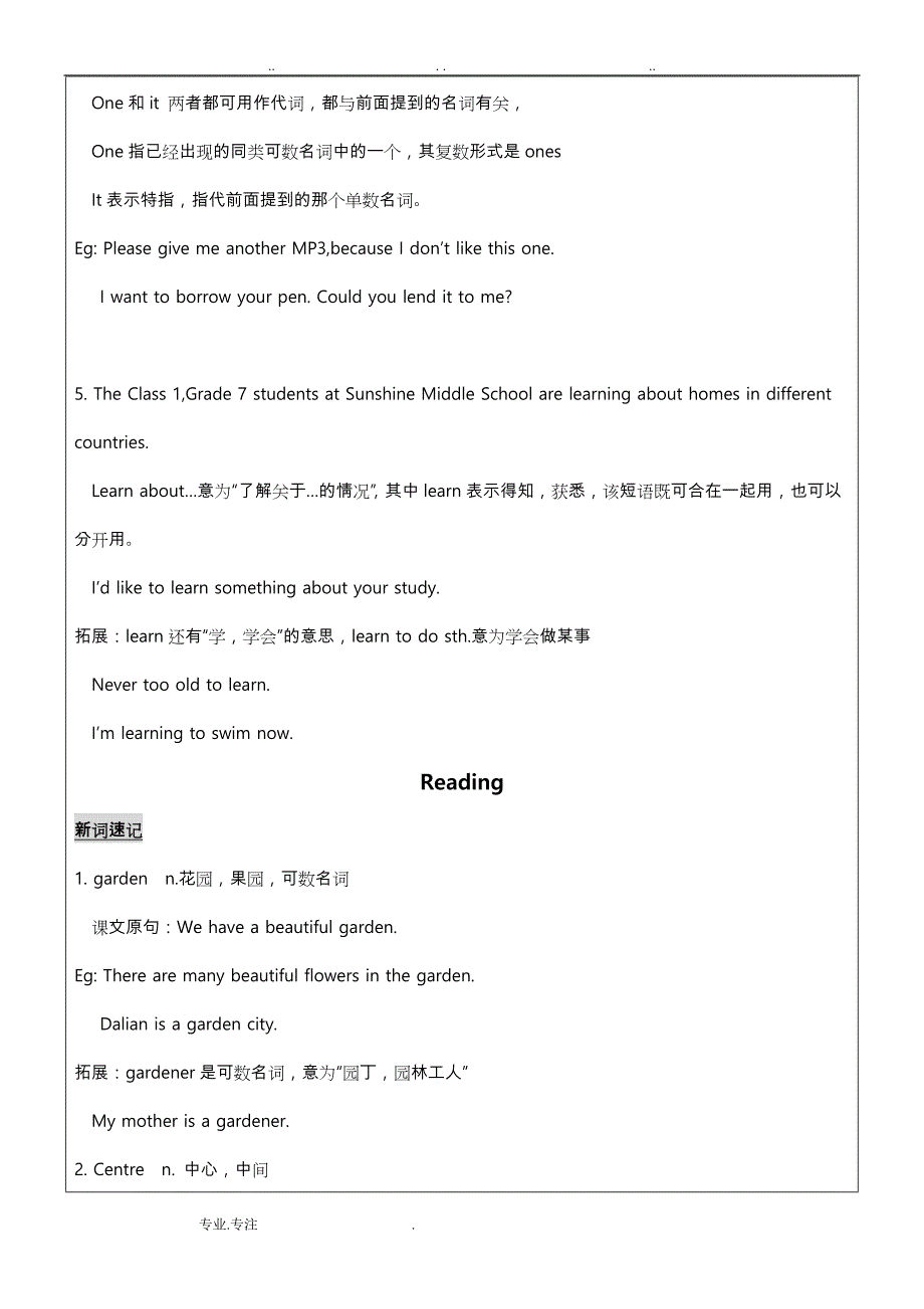 译林7BUnit1教案,知识点详细讲解_第4页