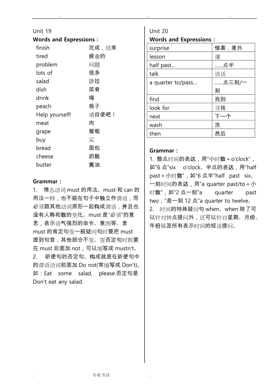 新概念英语青少版1B词汇语法知识要点说明_第3页