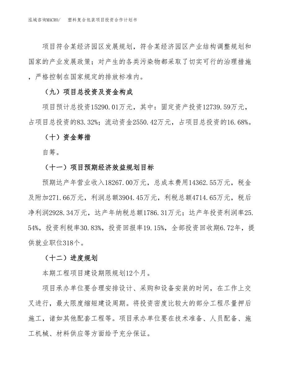 塑料复合包装项目投资合作计划书模板.docx_第5页