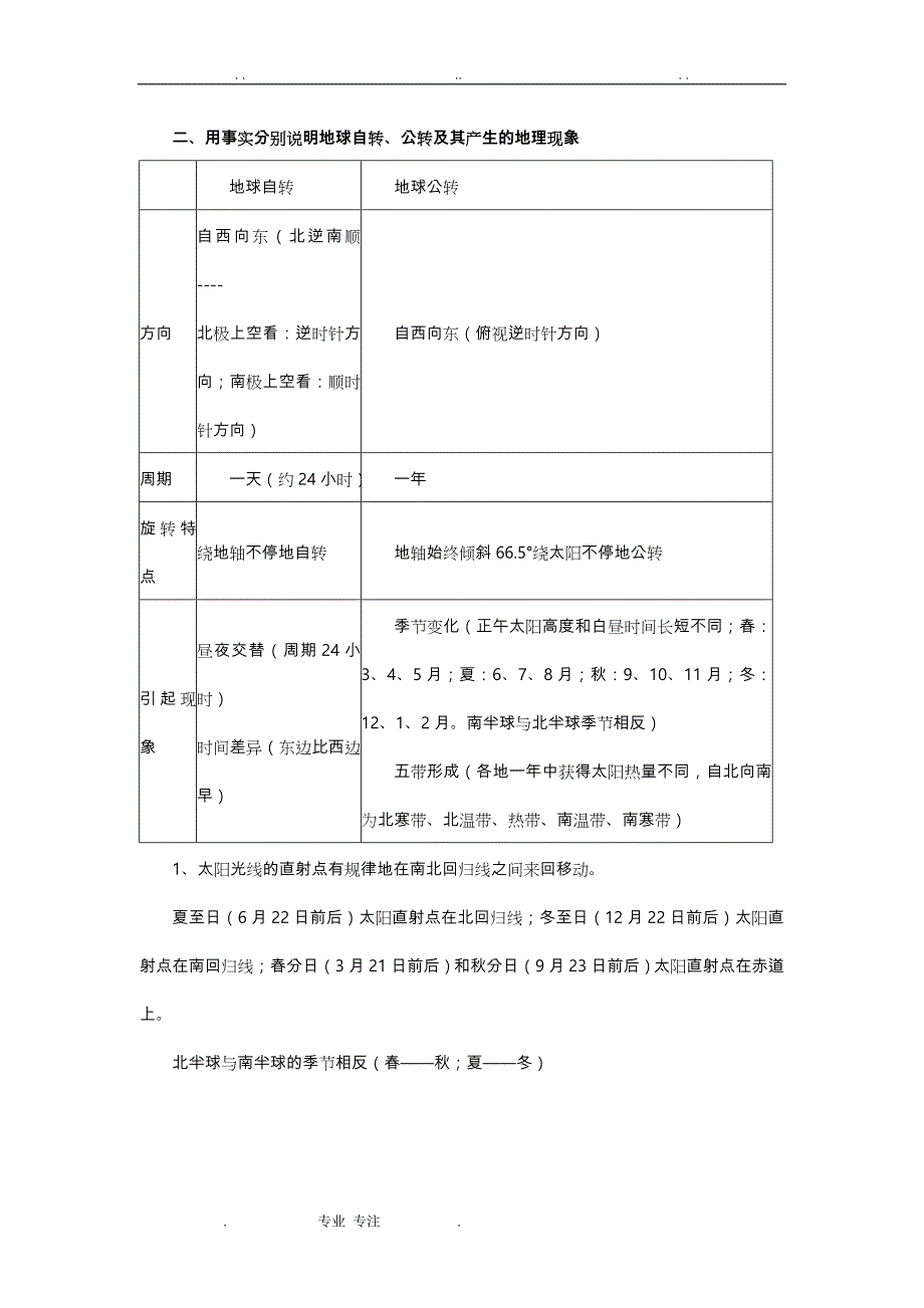 人教版初一地理（上册）知识点汇总_第3页