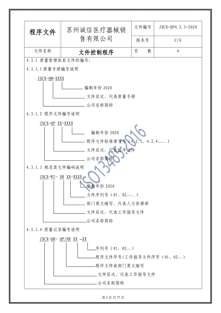 ISO3485：2016医疗器械程序文件汇编2020版_第4页