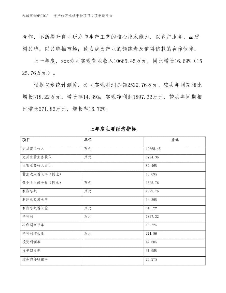 年产xx万吨烘干砂项目立项申请报告_第5页