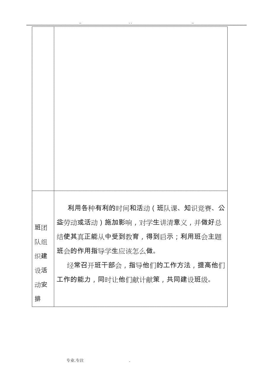 班主任工作计划总结与总结电子表格模板_第5页